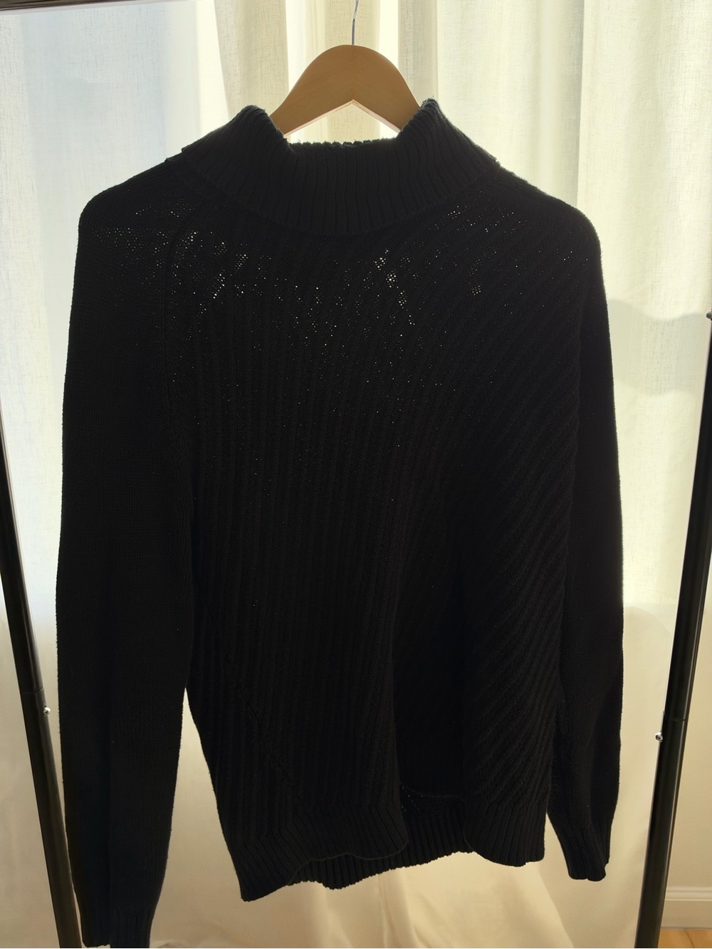 Express Black Ribbed Turtleneck Sweater